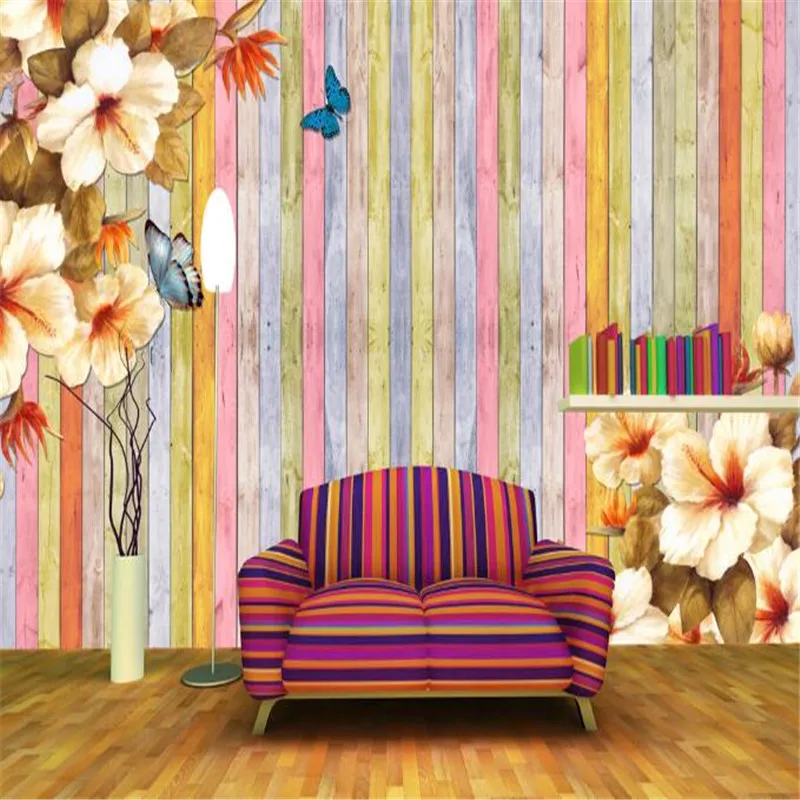 Vintage Brick Wallpapers Hand Painted Flowers Photo Wall Murals Vertical Stripe Wood For 3D Wall Papers Home Decor Living Room
Vintage Brick Wallpapers Hand Painted Flowers Photo Wall Murals Vertical Stripe Wood For 3D Wall Papers Home Decor Living Room