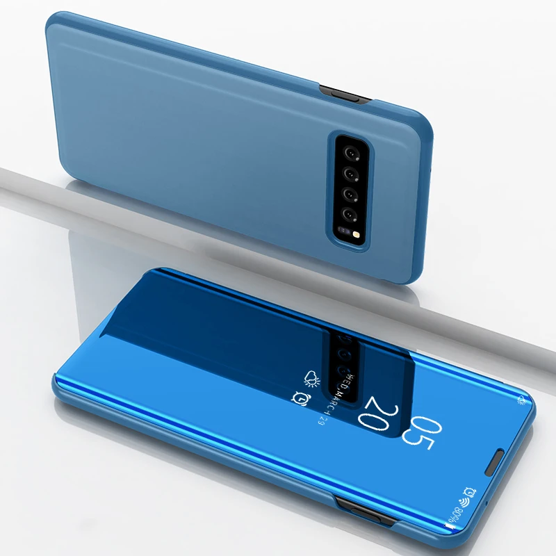 Умный флип-чехол для Samsung Galaxy S10 Plus зеркальный прозрачный | Мобильные телефоны и