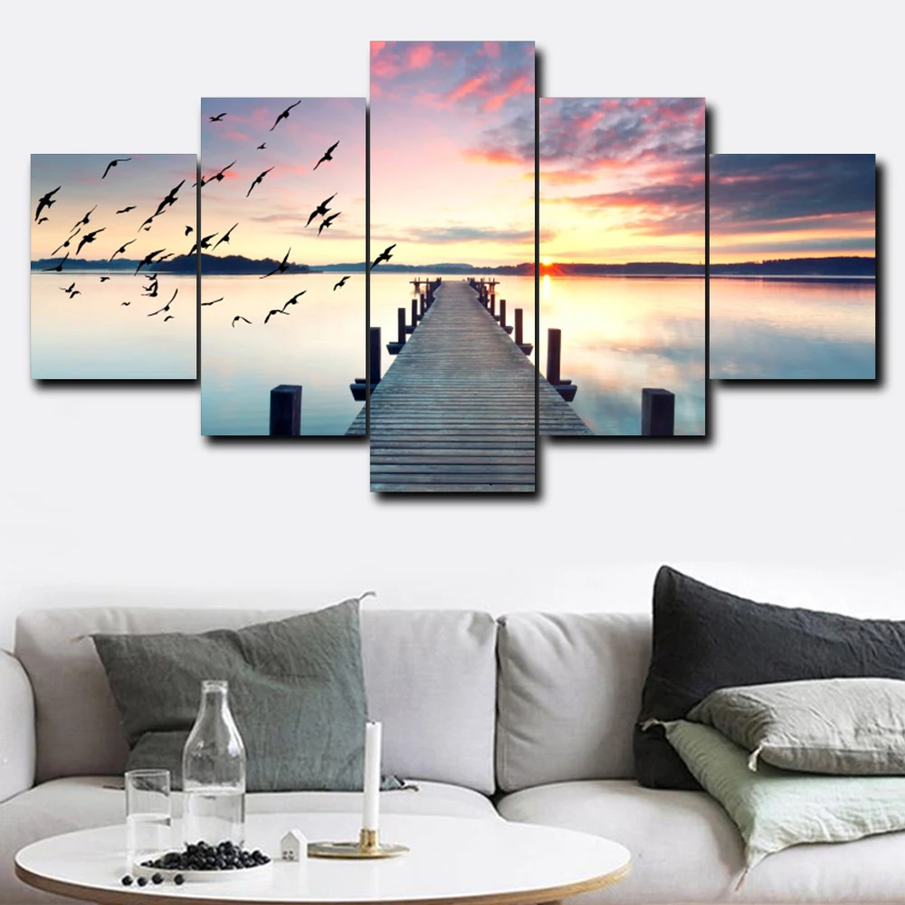 5 Pcs Seaside Scenery Boardwalk Wall Painting Printed On Canvas Paintings Posters Wall Art Print Pictures For Living Room Decor
5 Pcs Seaside Scenery Boardwalk Wall Painting Printed On Canvas Paintings Posters Wall Art Print Pictures For Living Room Decor