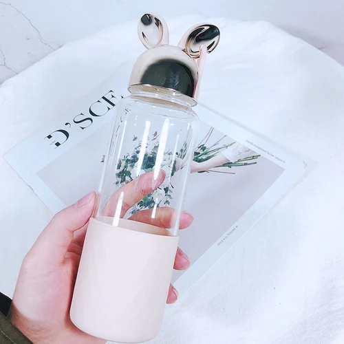 Portable Transparent Water Bottle Fox rabbit cartoon Insulation Cover crystal Bottle cute 350ML for student girl Drinkware
Portable Transparent Water Bottle Fox rabbit cartoon Insulation Cover crystal Bottle cute 350ML for student girl Drinkware