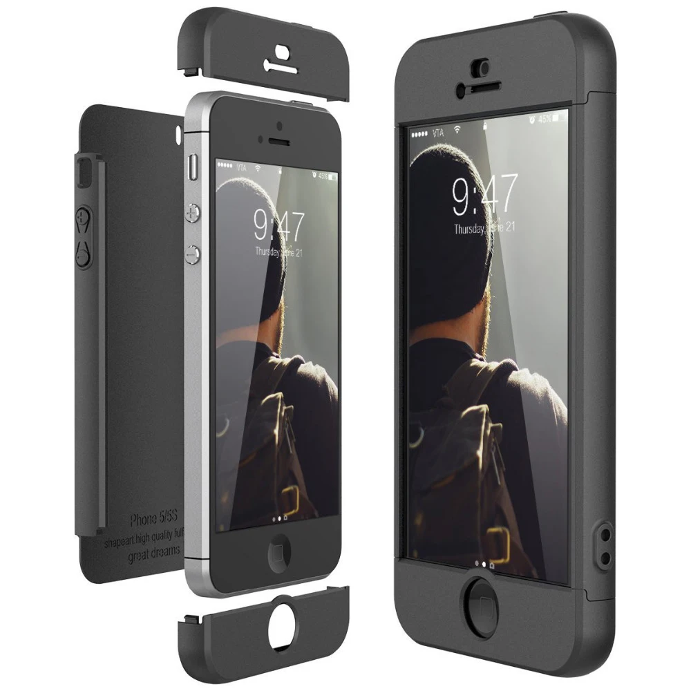 Роскошный Жесткий чехол из поликарбоната для iPhone 5 5S SE 6 7 8 plus X 360 ударопрочный