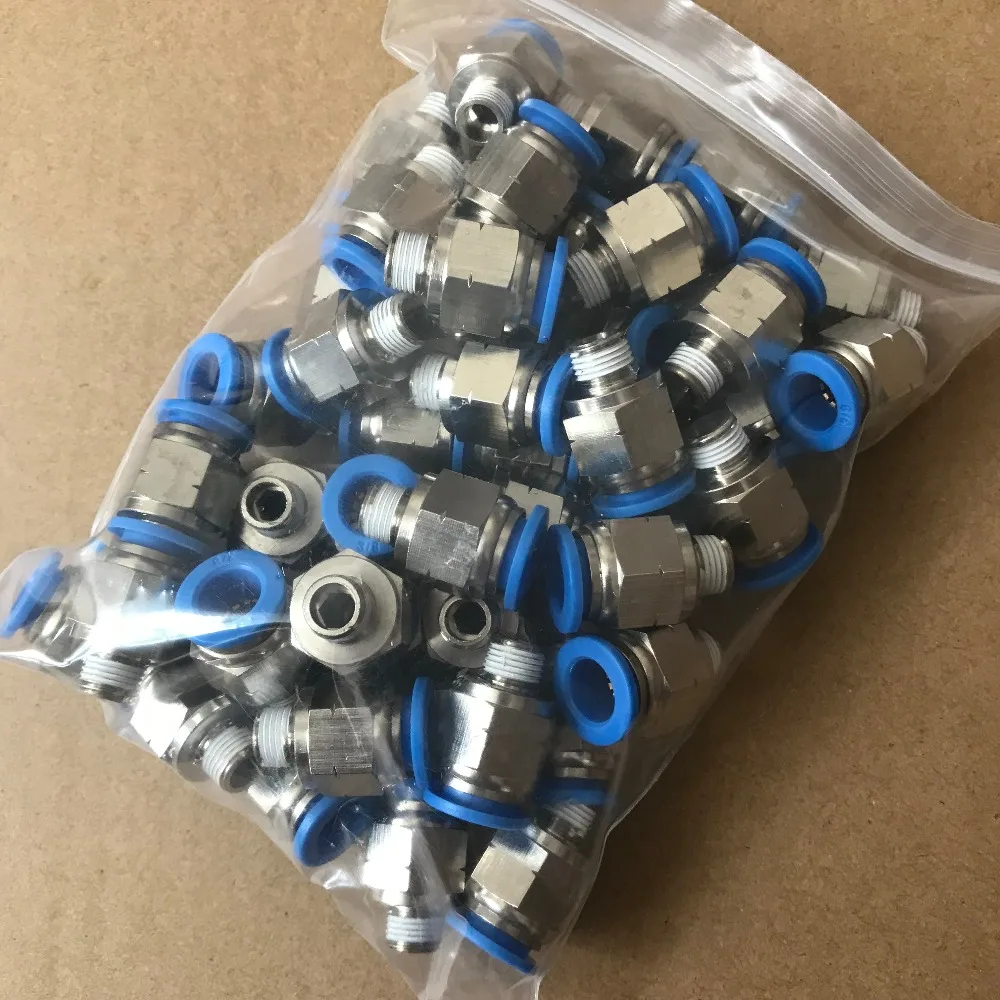 

PC 1/2-N02 tube size 1/2 to 1/4" NPT thread pneumatic male connector pneumatic metal fitting