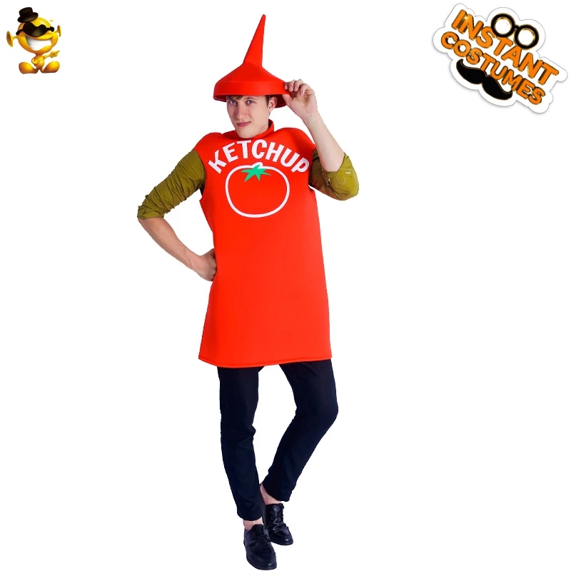Halloween Funny Man Ketchup Costumes Kitchen Seasoning Roleplay Man Ketchup Fancy Dress for Masquerade Party Costumes
Halloween Funny Man Ketchup Costumes Kitchen Seasoning Roleplay Man Ketchup Fancy Dress for Masquerade Party Costumes
