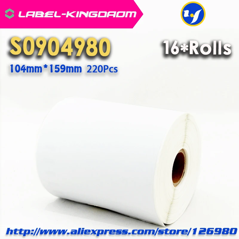16 Rolls Dymo Compatible S0904980 Label 104mm*159mm 220Pcs/Roll Compatible for LabelWriter 4XL Printer 4"X6" Shipping Label
16 Rolls Dymo Compatible S0904980 Label 104mm*159mm 220Pcs/Roll Compatible for LabelWriter 4XL Printer 4"X6" Shipping Label