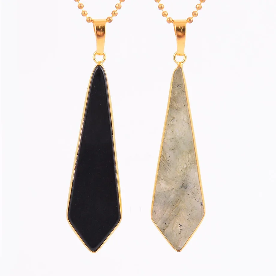 Natural Stone Sword Shaped Necklace Taper Pendulums Pendants Healing Labradorite & Lapis Lazuli & Obsidian Jewelry
Natural Stone Sword Shaped Necklace Taper Pendulums Pendants Healing Labradorite & Lapis Lazuli & Obsidian Jewelry