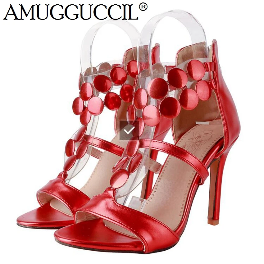 Plus Big Size 32-46 Gold Red Silver Zip Fashion Sexy High Heel Summer Female Lady Women Sandals L939
Plus Big Size 32-46 Gold Red Silver Zip Fashion Sexy High Heel Summer Female Lady Women Sandals L939