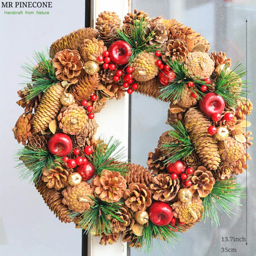 D13.7" Pinecone Wreath Christmas Wreath Wedding Decoration Home Decor Berry Apple Autumn Harvest Decor Gold Handcraft Hangers
D13.7" Pinecone Wreath Christmas Wreath Wedding Decoration Home Decor Berry Apple Autumn Harvest Decor Gold Handcraft Hangers