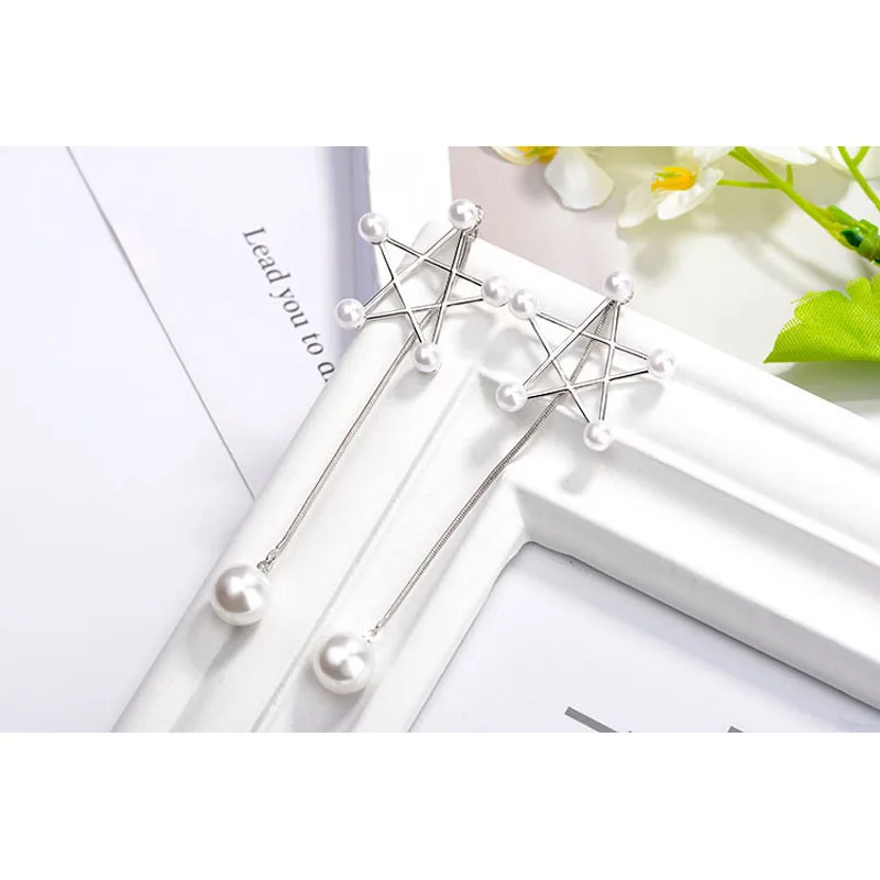 Five Star Pendant Pearl Stud Earrings For Women Long Ear Line Earring Party Brincos Jewelry High Quality Accessories
Five Star Pendant Pearl Stud Earrings For Women Long Ear Line Earring Party Brincos Jewelry High Quality Accessories