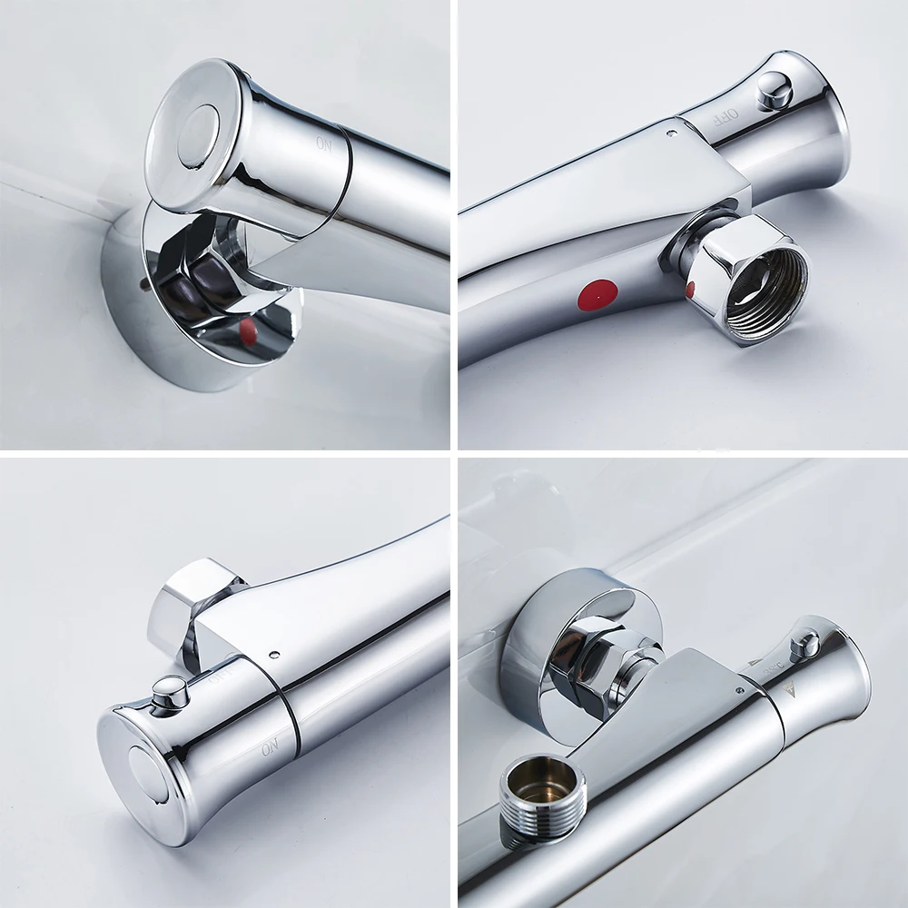3/4" Outlet Thermostatic Shower Faucet Mixer Shower Exposed Valve Top Mixer Bar Exposed Chrome Tap Round
3/4" Outlet Thermostatic Shower Faucet Mixer Shower Exposed Valve Top Mixer Bar Exposed Chrome Tap Round