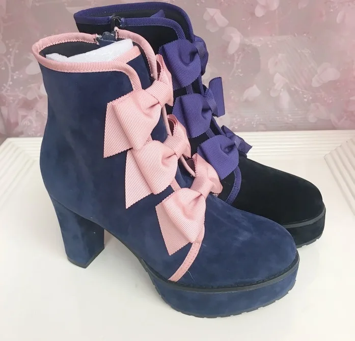 Sweet Autumn/Spring Platform Women Shoes Butterfly-Knot Solid Pink Round Toe Zip Square High Heels Women Ankle Boots Drop Ship
Sweet Autumn/Spring Platform Women Shoes Butterfly-Knot Solid Pink Round Toe Zip Square High Heels Women Ankle Boots Drop Ship