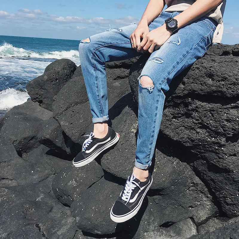 2019 Men's Fashion Spring Jeans Hole Ripped Slim Skinny Jeans for Men Casual Hiphop Thigh Knee Hole Ankle Length Pants
2019 Men's Fashion Spring Jeans Hole Ripped Slim Skinny Jeans for Men Casual Hiphop Thigh Knee Hole Ankle Length Pants