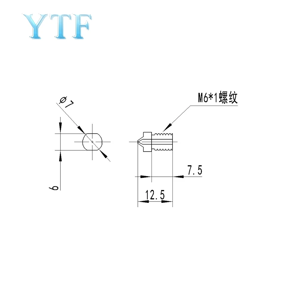 3D Printer Parts V6 Nozzle Hardened Steel Nozzle M6 Thread 1.75mm 0.4/0.8/1.0/1.2mm Filament High quality nozzle
3D Printer Parts V6 Nozzle Hardened Steel Nozzle M6 Thread 1.75mm 0.4/0.8/1.0/1.2mm Filament High quality nozzle