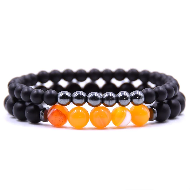 HONEYYIYI Couple Bracelets & Bangles 2pcs/set Matte Stone Beads For Women Yoga Bracelet Men Jewelry Pulseras | Украшения и