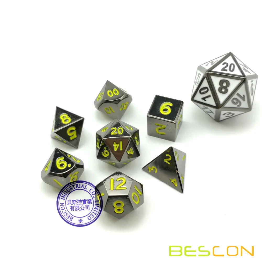 Набор Металлических Кубиков Bescon 10 мм, глянцевый черный с желтыми цифрами, миниатюрные металлические многогранные кубики D & D, 7 наборов
Набор Металлических Кубиков Bescon 10 мм, глянцевый черный с желтыми цифрами, миниатюрные металлические многогранные кубики D & D, 7 наборов