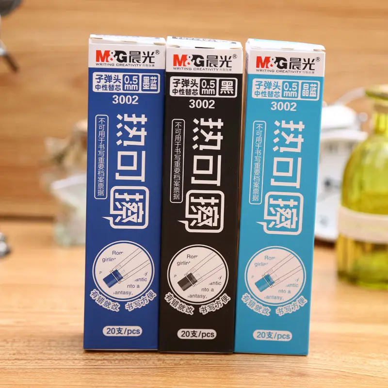 4pcs/lot M&G big brand magic erasable pen refill 0.5mm blue black ink Gel pen refill writing stationery office school supplies
4pcs/lot M&G big brand magic erasable pen refill 0.5mm blue black ink Gel pen refill writing stationery office school supplies
