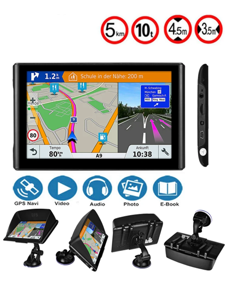 Автомобильный GPS навигатор 7 дюймов HD для грузовика навигация FM Bluetooth navitel 2019