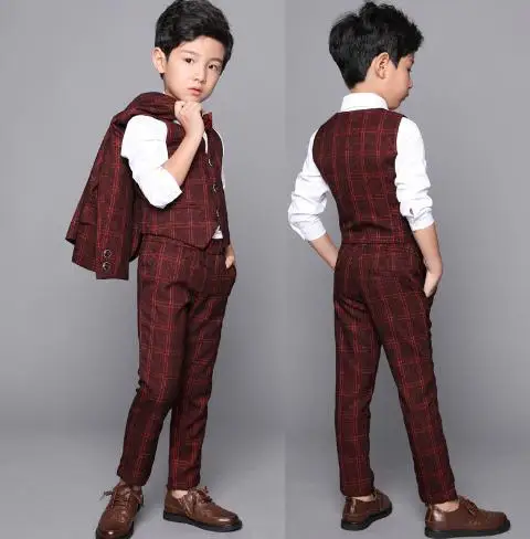2018 Brand 3Pcs jacket+pant+vest suit winter Formal Wedding boys Suit Top Quality Gentle Boys plaid Suit Children partySuits
2018 Brand 3Pcs jacket+pant+vest suit winter Formal Wedding boys Suit Top Quality Gentle Boys plaid Suit Children partySuits