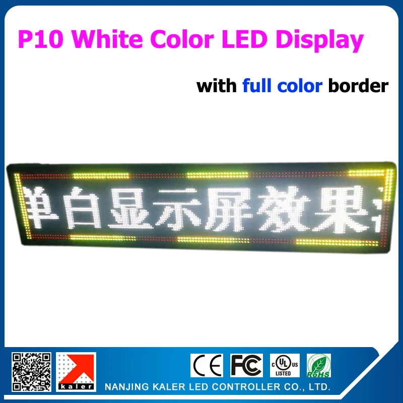 White LED Sign Board Mulit-Languages Scrolling Display Screen Programmed 49*241cm P10 White LED Message Sign Full Color Border
White LED Sign Board Mulit-Languages Scrolling Display Screen Programmed 49*241cm P10 White LED Message Sign Full Color Border