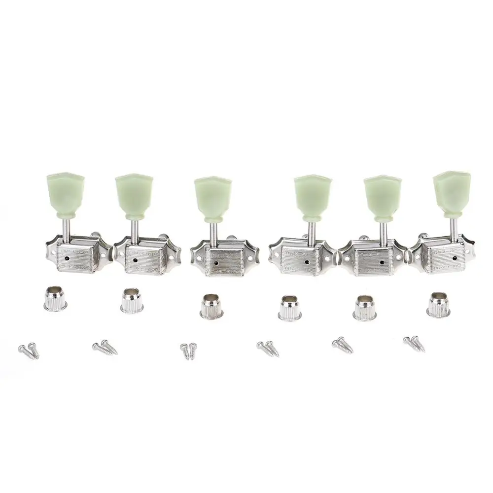 Wilkinson 3R3L Deluxe Vintage Keystone Guitar Tuners Machine Heads Tuning Pegs Keys Set for Gibson or Epiphone Les Paul, Nickel
Wilkinson 3R3L Deluxe Vintage Keystone Guitar Tuners Machine Heads Tuning Pegs Keys Set for Gibson or Epiphone Les Paul, Nickel