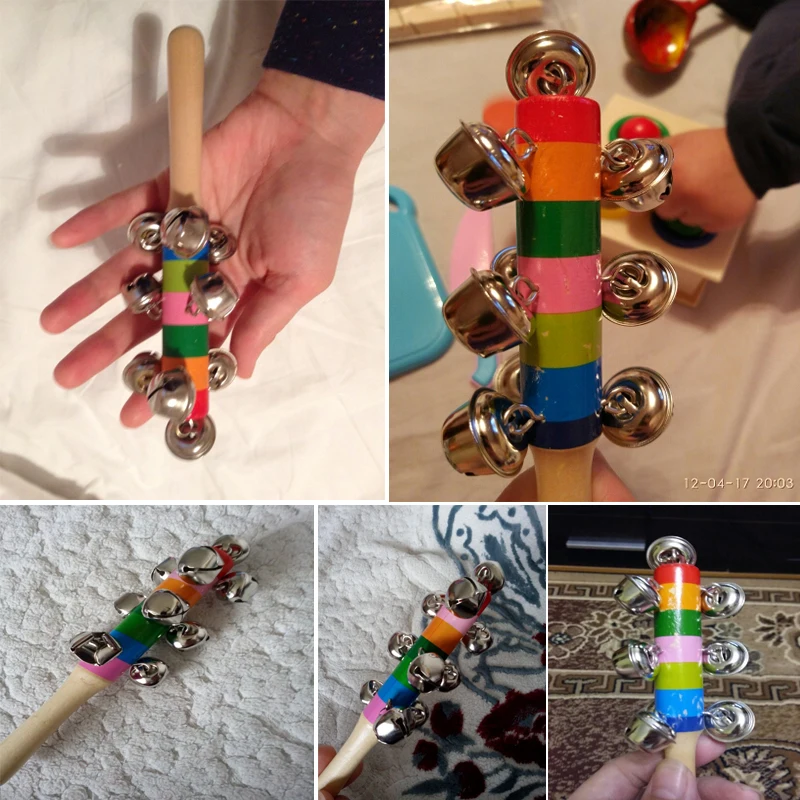 1 pc Wooden Stick 10 Jingle Bells Rainbow Hand Shake Bell Rattles Baby Kids Children Educational Toy
1 pc Wooden Stick 10 Jingle Bells Rainbow Hand Shake Bell Rattles Baby Kids Children Educational Toy