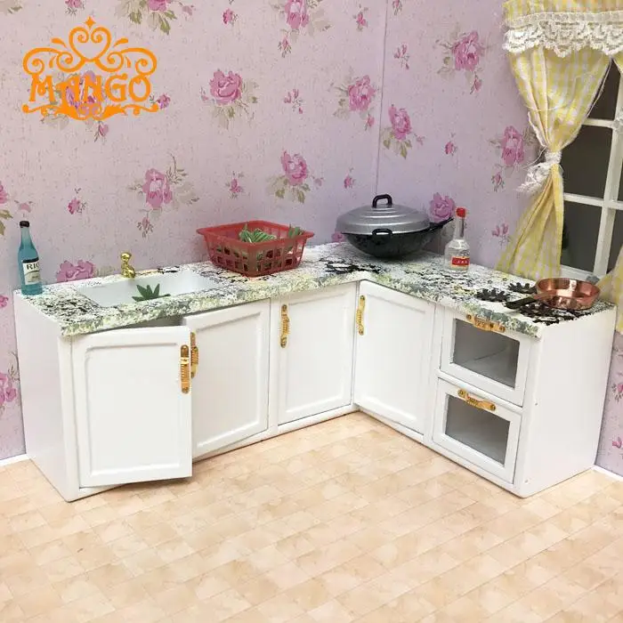 1:12 Dollhouse Miniature kitchen furniture Fashion gift White whole kitchen stove refrigerator 
1:12 Dollhouse Miniature kitchen furniture Fashion gift White whole kitchen stove refrigerator
