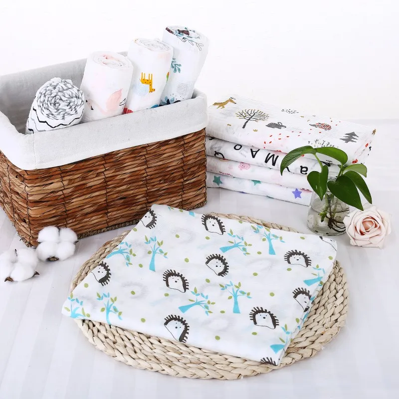 

120x120cm Baby Gauze Blanket Cotton Wrapped Bath Towel Infant Soft Air Conditioning Towelest