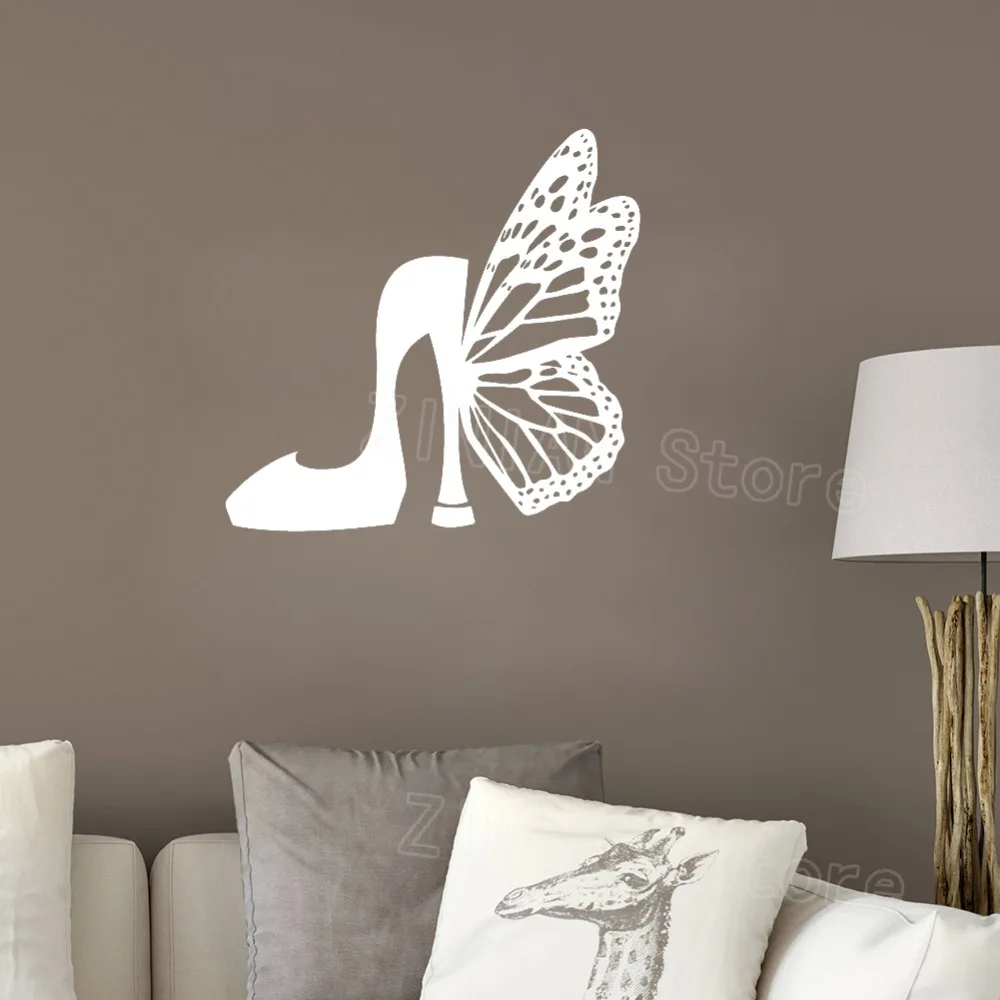 Fashion Shoes Silhouette Wall Stickers Girls Room Decor Butterfly Style Women Wall Decal Removable Vinyl Decals Bedroom Z404
Fashion Shoes Silhouette Wall Stickers Girls Room Decor Butterfly Style Women Wall Decal Removable Vinyl Decals Bedroom Z404