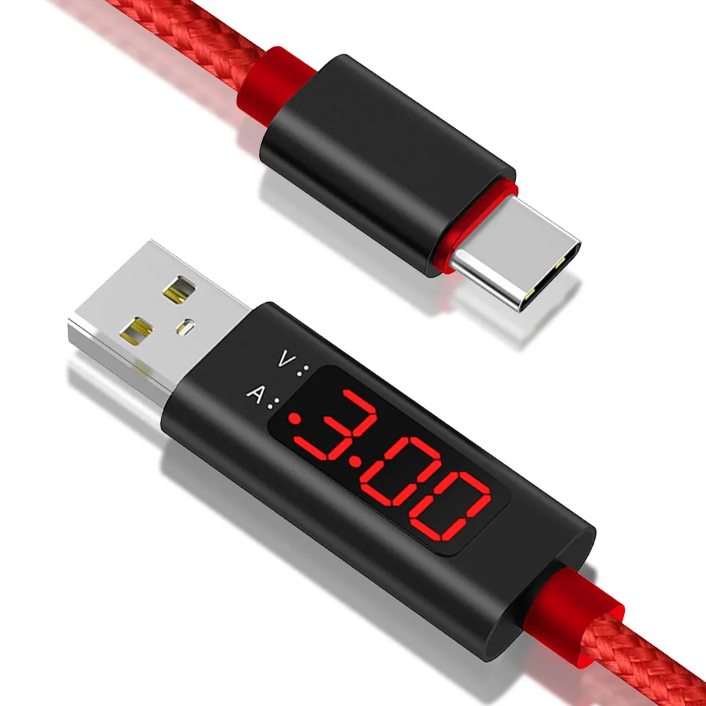 Тип usb C зарядный кабель светодиодный Дисплей строка данных для SamSung Gaxaly S8 плюс Xiaomi