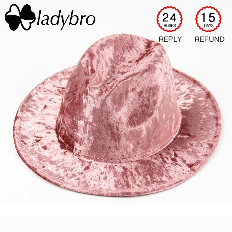 Женская бархатная фетровая шляпа Ladybro элегантная винтажная сомбреро с широкими
