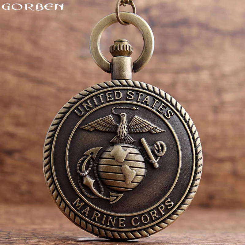 United States Marine Corps Quartz Pocket Watches Vintage Bronze Chain Pendants For USA Army Fans Men Women Gifts
United States Marine Corps Quartz Pocket Watches Vintage Bronze Chain Pendants For USA Army Fans Men Women Gifts