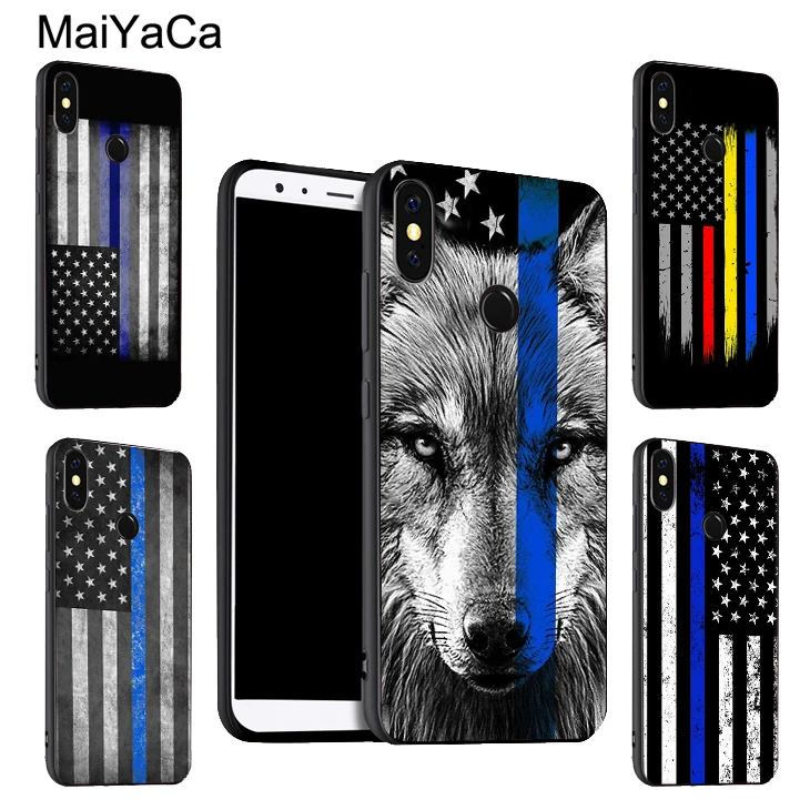 MaiYaCa полиция тонкая синяя линия американский флаг чехол для Xiaomi Redmi Note 9 8 Pro K30 7 9S 8T