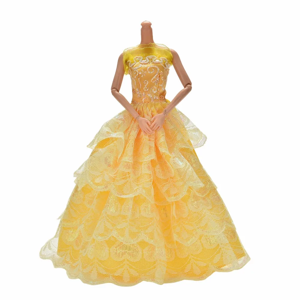 1 Piece Beautiful Luxury Yellow 4 Layers Lace Wedding Dress For Girls Fashiol Girl Baby Doll Toy Accessories
1 Piece Beautiful Luxury Yellow 4 Layers Lace Wedding Dress For Girls Fashiol Girl Baby Doll Toy Accessories