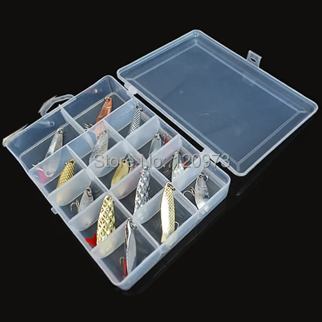 14Pcs Spoon + 1 Plastic Tackle Box 5g-14g Metal Spoon Fishing Lure Box Set Hard Lure Triple Hook Artificial Fishing Bait
14Pcs Spoon + 1 Plastic Tackle Box 5g-14g Metal Spoon Fishing Lure Box Set Hard Lure Triple Hook Artificial Fishing Bait