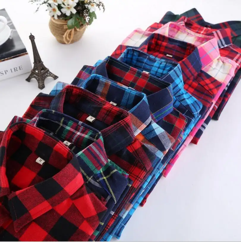 2021 new plaid shirt ladies long-sleeved cotton multi-color XL Slim women's shirt fashion Baita bottoming shirt women
2021 new plaid shirt ladies long-sleeved cotton multi-color XL Slim women's shirt fashion Baita bottoming shirt women