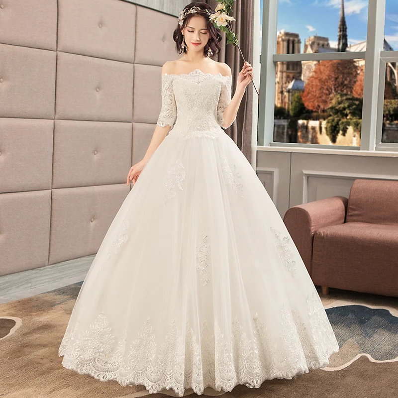 Wedding Dress 2019 New Arrival Flowers Appliques Pattern Lace Boat Neck Princess Wedding Gowns Half Sleeves Vestidos De Novia
Wedding Dress 2019 New Arrival Flowers Appliques Pattern Lace Boat Neck Princess Wedding Gowns Half Sleeves Vestidos De Novia