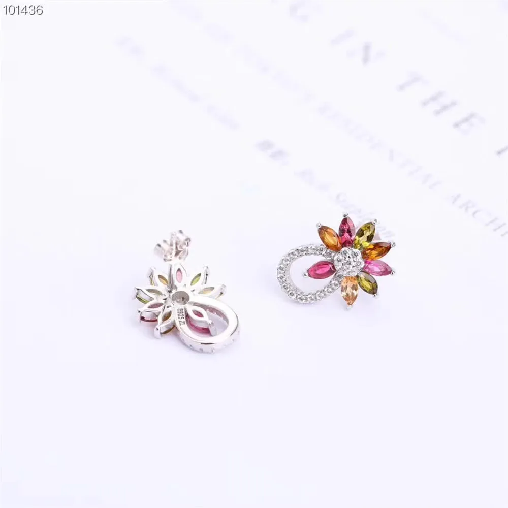 SGARIT new fashion flower earrings 925 sterling silver natural tourmaline stud earrings jewelry for women
SGARIT new fashion flower earrings 925 sterling silver natural tourmaline stud earrings jewelry for women