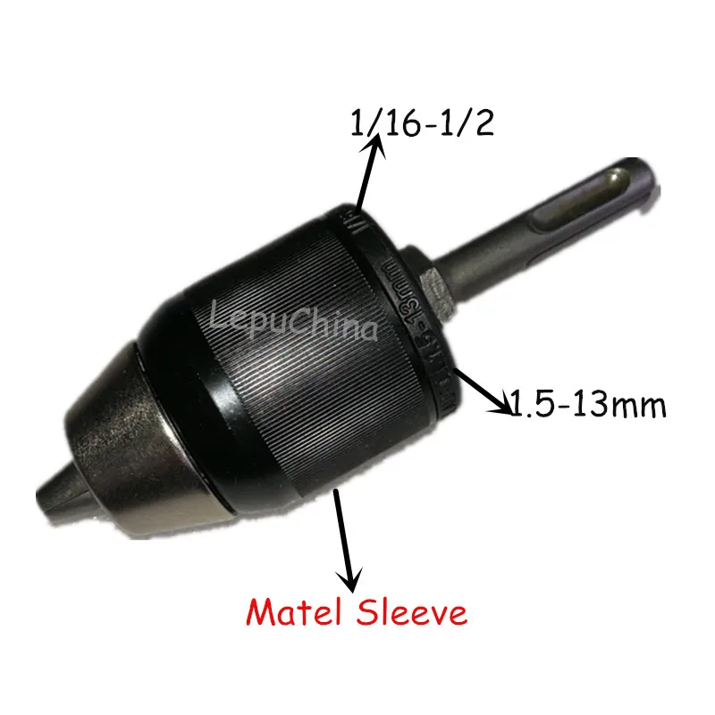 high quality the Metal Sleeve 1/16-1/2 1.5-13mm Keyless Drill Chuck Drilling Adapter Converter SDS Adaptor with chuck
high quality the Metal Sleeve 1/16-1/2 1.5-13mm Keyless Drill Chuck Drilling Adapter Converter SDS Adaptor with chuck