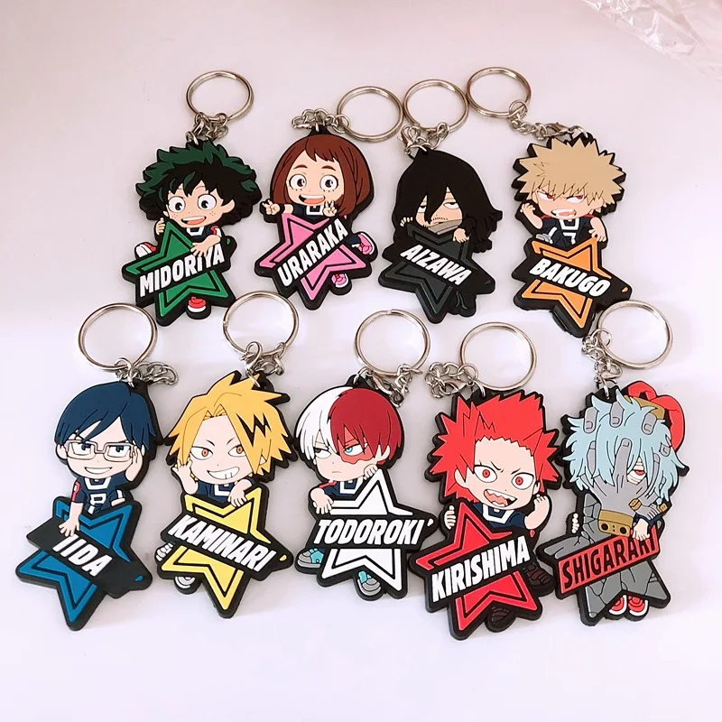 My Hero academic Boku no Izuku Midoriya Katsuki Uraraka Ochako AsuiTsuyu Yaoyorozu Momo Косплей кольцо для ключей
