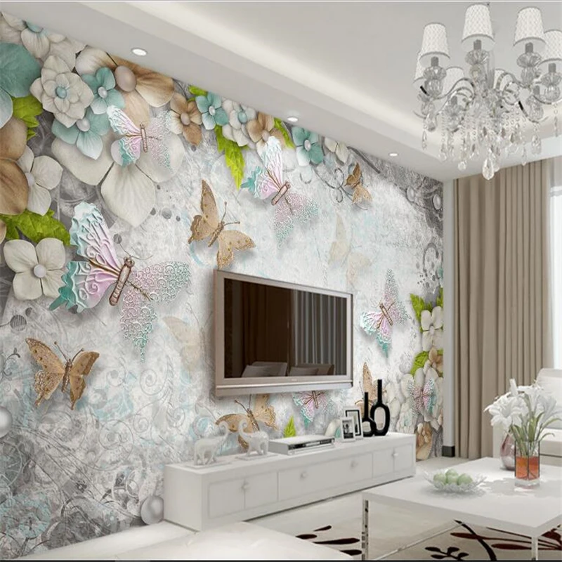 beibehang Large custom wallpaper 3d gorgeous Mediterranean butterfly flowers pearl living room sofa TV wall
beibehang Large custom wallpaper 3d gorgeous Mediterranean butterfly flowers pearl living room sofa TV wall