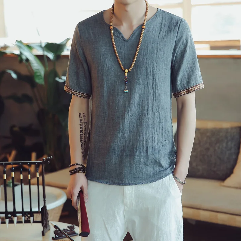 New men's short sleeved shirts breathes Cool hawaiian Chinese style summer linen brand Shirt loose shirts High Quality clothes
New men's short sleeved shirts breathes Cool hawaiian Chinese style summer linen brand Shirt loose shirts High Quality clothes