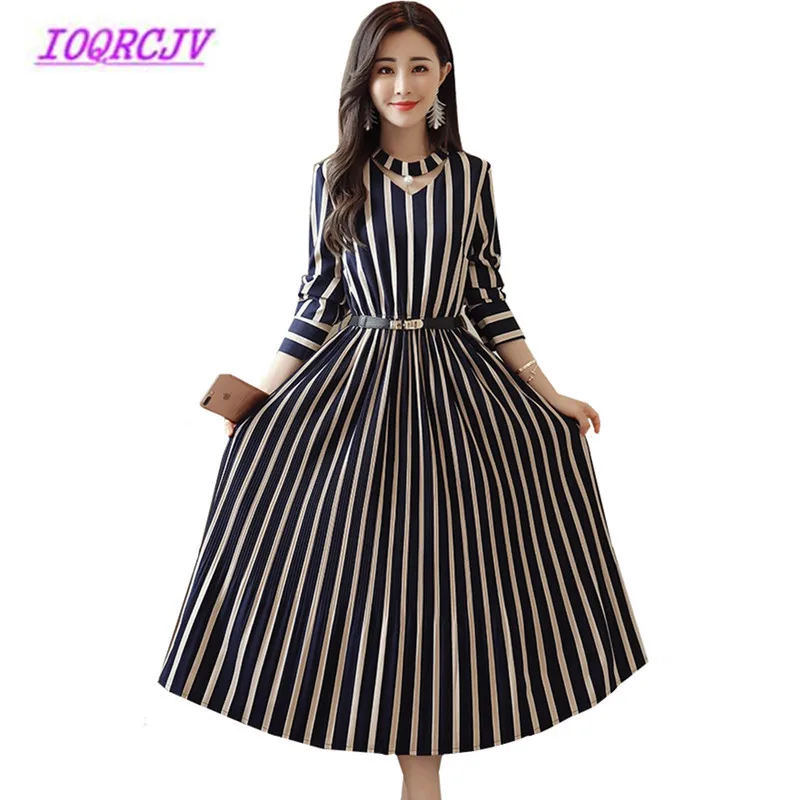 New Stripe Dress Women 2018 Spring Autumn Medium length Long sleeve Chiffon High-end Thin Tie A-line Large size 4XL dress B030
New Stripe Dress Women 2018 Spring Autumn Medium length Long sleeve Chiffon High-end Thin Tie A-line Large size 4XL dress B030
