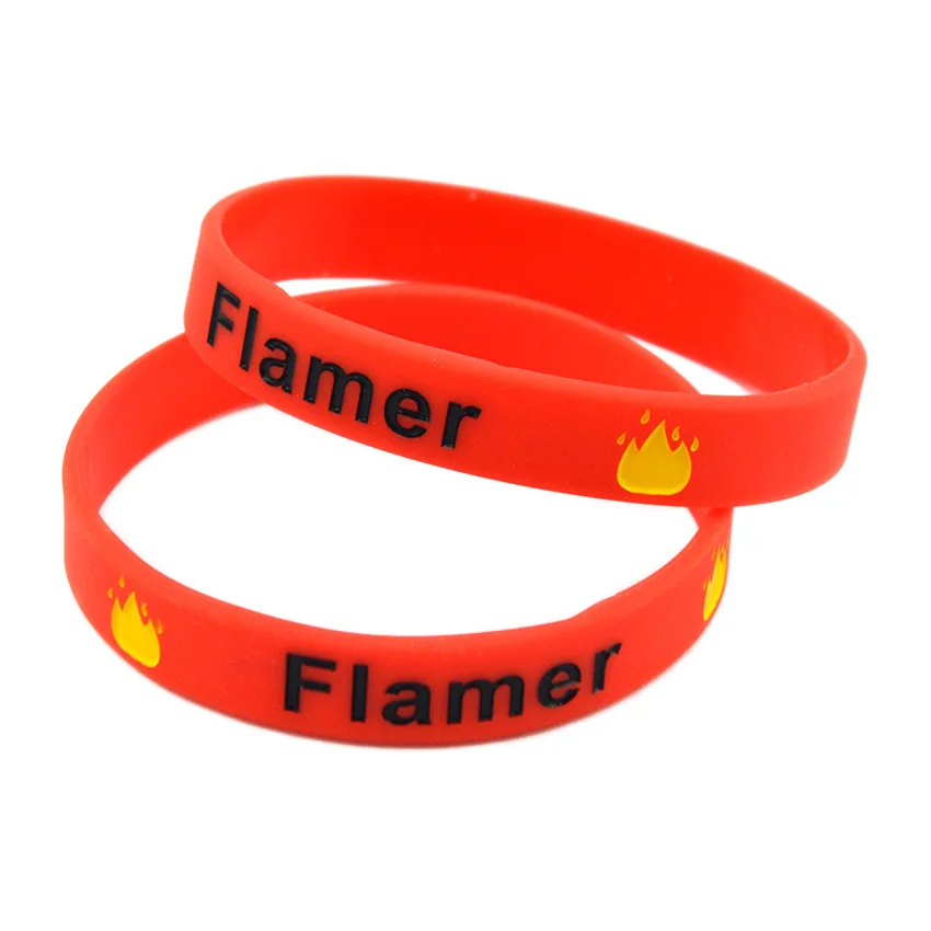 OBH 1 шт. команда Flamer украшение силиконовый браслет для геймеров красная взрослого