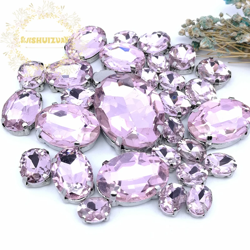 5 SIZES 30PCS Free shipping! Pink oval shape Glass Crystal sew on rhinestones with calw Diy wedding decoration
5 SIZES 30PCS Free shipping! Pink oval shape Glass Crystal sew on rhinestones with calw Diy wedding decoration