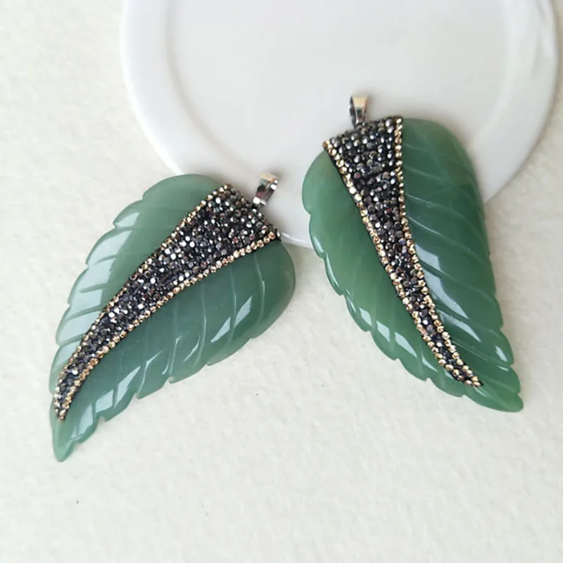 5pcs Natural stone Leaf shape green Pendants With Crystal Rhinestone Pendant Craft Supplies,Charm Jewelry necklace making P444
5pcs Natural stone Leaf shape green Pendants With Crystal Rhinestone Pendant Craft Supplies,Charm Jewelry necklace making P444