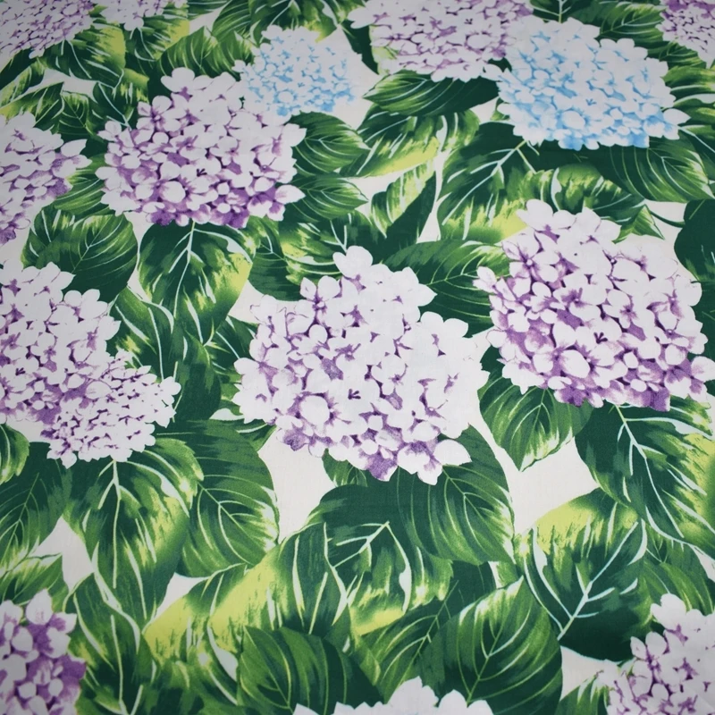 Ткань хлопчатобумажная для платьев с принтом зеленых листьев 140 см|pure cotton fabric|cotton