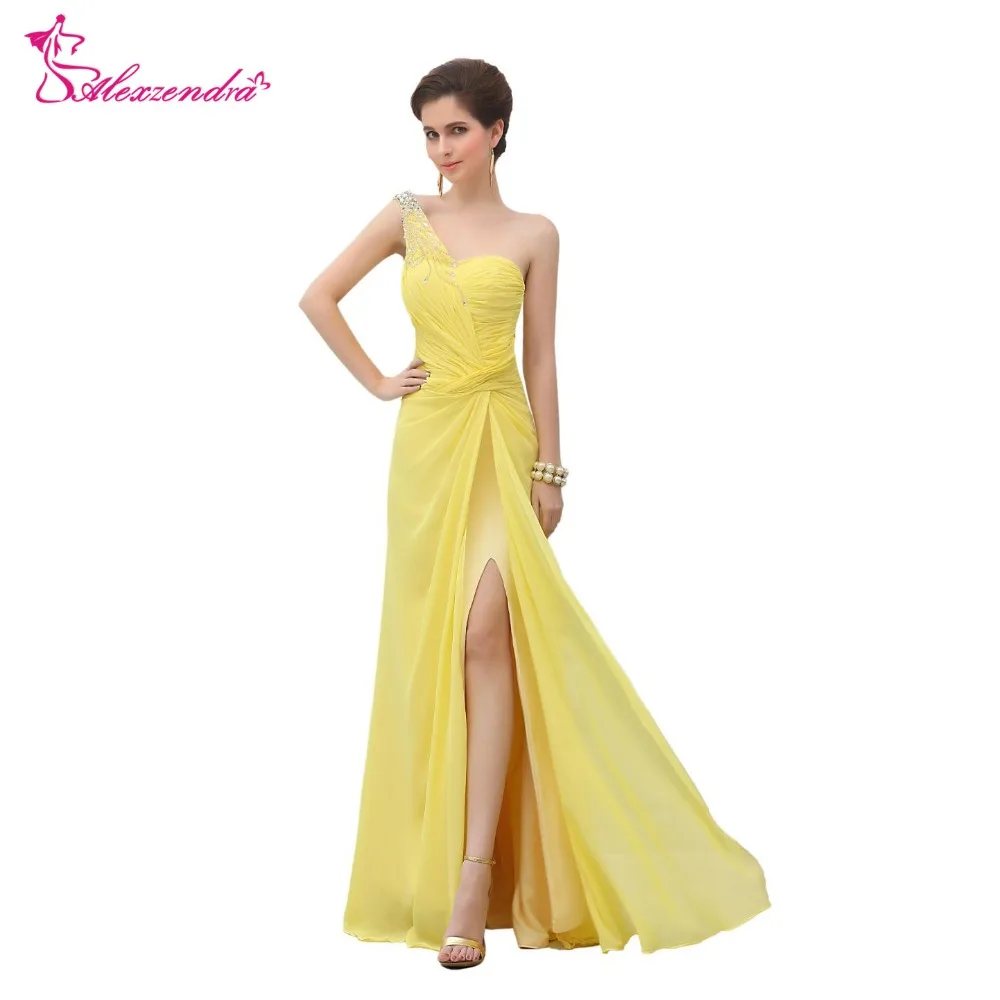 Alexzendra Yellow Chiffon One Shoulder Prom Dresses 2018 Side Slit Beaded Formal Evening Dress Party Dresses
Alexzendra Yellow Chiffon One Shoulder Prom Dresses 2018 Side Slit Beaded Formal Evening Dress Party Dresses