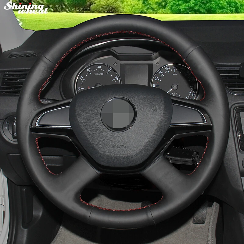 BANNIS Black Leather Car Steering Wheel Cover for Skoda Octavia 2015-16 Fabia 2014 Rapid 2013-15 Superb 2013-2016 Yeti
BANNIS Black Leather Car Steering Wheel Cover for Skoda Octavia 2015-16 Fabia 2014 Rapid 2013-15 Superb 2013-2016 Yeti