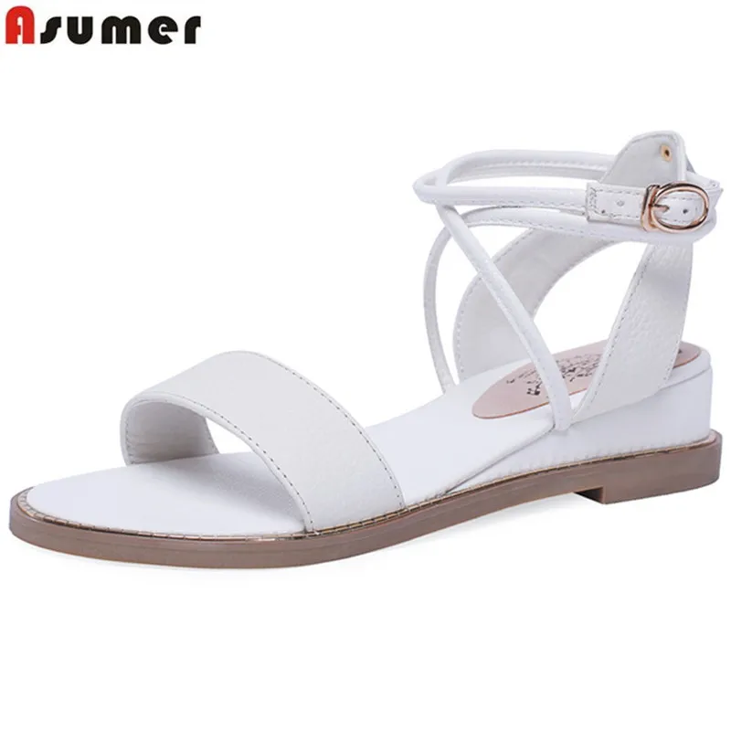 ASUMER big size 34-43 fashion summer new shoes woman buckle sandals women genuine leather shoes women wedges low heels shoes
ASUMER big size 34-43 fashion summer new shoes woman buckle sandals women genuine leather shoes women wedges low heels shoes
