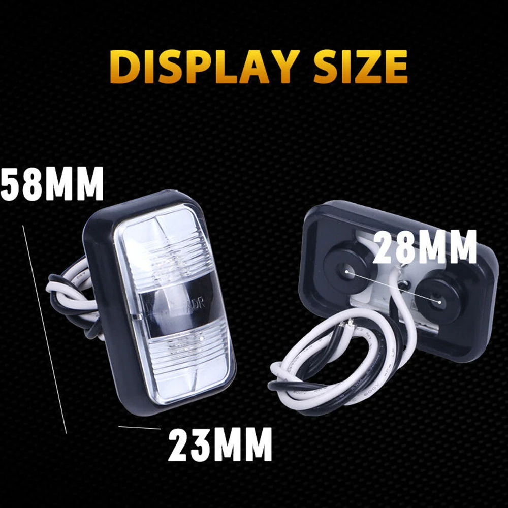 4 pcs Waterproof Amber / Red Light 2 LED Side Marker Lamp Indicator Light Truck Trailer Car RV 10-30V
4 pcs Waterproof Amber / Red Light 2 LED Side Marker Lamp Indicator Light Truck Trailer Car RV 10-30V