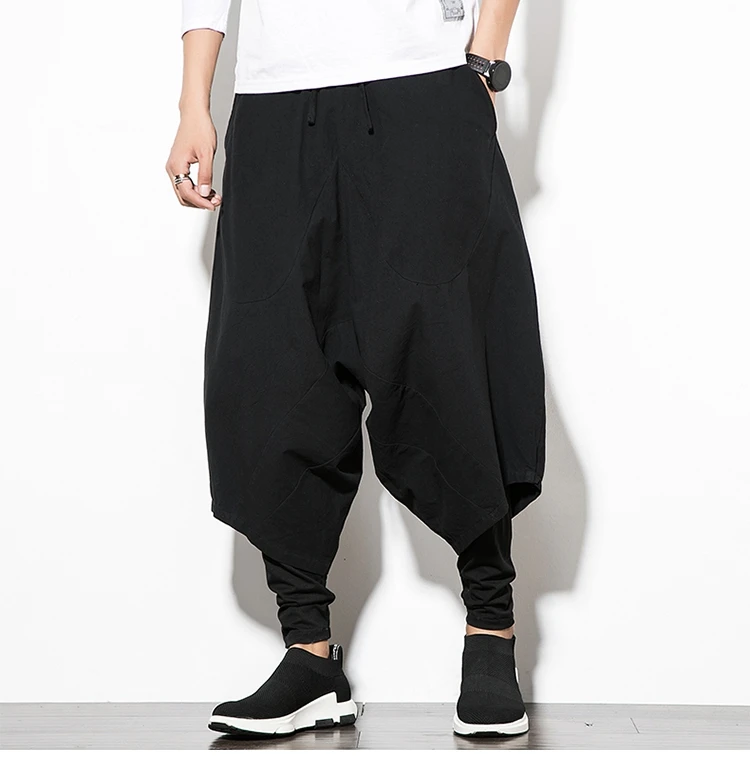 Men Pants Men's Wide Crotch Harem Pants Loose Large Cropped Trousers Wide-legged Bloomers Chinese Style Flaxen Baggy
Men Pants Men's Wide Crotch Harem Pants Loose Large Cropped Trousers Wide-legged Bloomers Chinese Style Flaxen Baggy